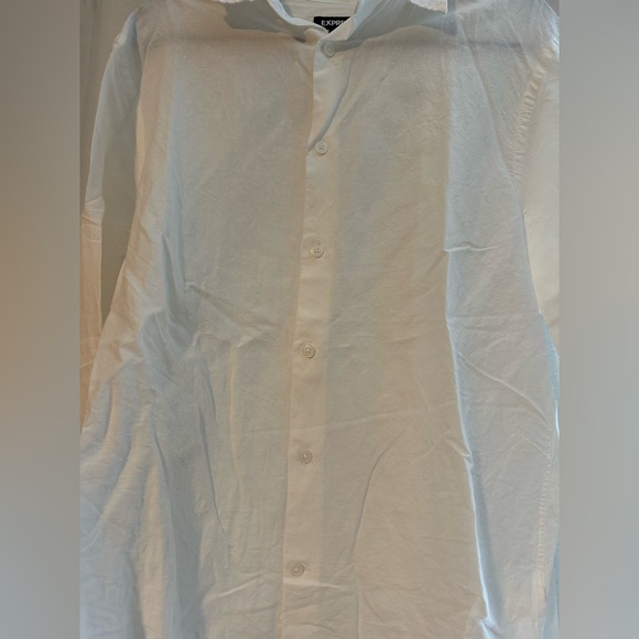 Express White Casual Button Down Shirt - Picture 2 of 6